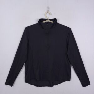 Bloq UV Top Shirt Women Black Large Long Sleeve 1/4 Zip Activewear Thumbhole